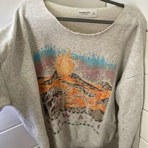 ABERCROMBIE OFF THE SHOULDER CUT LARGE HAWAII SWEATSHIRT